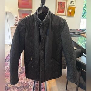 Mean Barbour quilted black coat